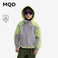 马骑顿（MQD）[三防]MQD童装男童撞色外套2024秋季儿童拼接中大童软壳外套 青柠色 1