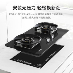 WZGL JZT-XZF102 5.2kW双灶猛火燃气灶 天然气嵌入式一级能效