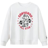 Converse匡威儿童童装男童卫衣2025冬季休闲运动时尚上衣套头圆领舒适 【加绒款】古典白CNVN-FW-J616 140 /68 【身高128-140cm】