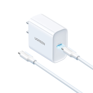 绿联 PD20W快充 苹果15系列快充套装+USB/Type-C数据线  单Type-C口 线充套装 20W