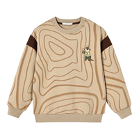 YEEHOO【米雷联名款】儿童卫衣男童冬季加绒打底上衣保暖内搭中大童装新 艺术梦想家卫衣-卡其色 【加绒】 160