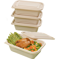 云蕾可降解一次性餐盒玉米淀粉基打包饭盒650ML*20套带盖便当盒碗