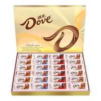德芙(Dove)巧克力金色礼盒 送女生老婆闺蜜生日圣诞节礼物 休闲零食糖果甜品 金色礼盒多口味14g*24颗装336g【配礼袋】