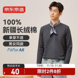 京东京造 长袖t恤男女款秋季衣服苏超打底衫 深灰
