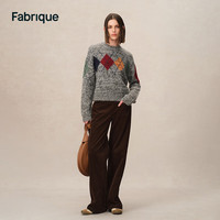 Fabrique花灰菱格套头毛衣女冬季新品 花灰混色