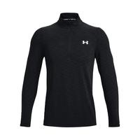 安德玛(UNDERARMOUR)秋冬Seamless男子1/2拉链训练运动长袖T恤1359875 黑色001 XL
