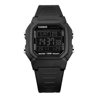  CASIO/卡西欧 W-800H-1B 数字显示 男士手表 树脂表带  W-800H-1BVDF