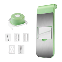 京严匠造切菜器多功能土豆丝刨丝器萝卜擦丝器切片机插菜板刮擦切丝 ⭐五组刀片 护手⭐304不锈钢