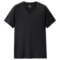 GIORDANO 佐丹奴 T恤男夏季纯棉纯色极简风基础款亲肤V领短袖t恤男01023416