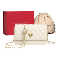 CAMILA KSENIA CK轻奢包包女包斜挎包女士单肩包女神 米白-CK轻奢礼盒装