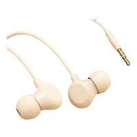 KERZY 倾斜式久戴不痛 9D立体环绕音多重隔音智能线控入耳式HIFI音质手机平板电脑通用型有线耳机TYPE-C口米黄色