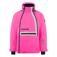 波司登新男士时尚滑雪运动防护文字印花防风保暖90鹅绒羽绒服B10142115 亮荧粉1402 165/88A