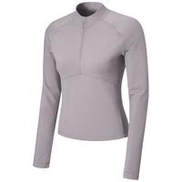 半拉链运动上衣女瑜伽长袖t恤户外衣跑步服修身训练服秋