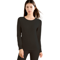 京舒棉 京东自有品牌2024女士秋冬保暖套装加绒圆领套装奶肤色 2XL