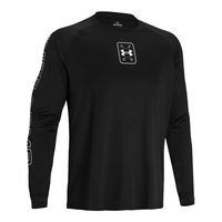 安德玛（UNDERARMOUR）Baseline男子篮球运动长袖T恤1383398 黑色001 3XL