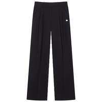 Teenie Weenie小熊2024年夏季捏褶直筒裤长裤休闲裤宽松时尚女 黑色 160/S
