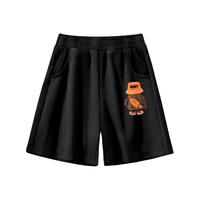 唐狮童装儿童夏装休闲短裤男童女童运动夏季中大童薄款五分裤 黑色15橘帽熊K【身高+10拍】 160