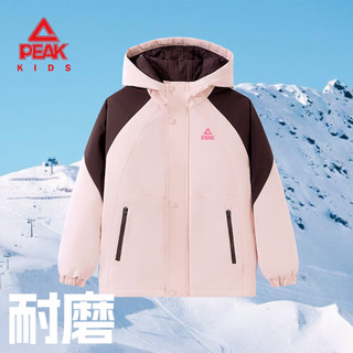 匹克童装儿童冲锋棉服2025新款男童外套秋冬保暖衣服外出女童连帽棉衣 【撞色冲锋棉服】绿/PK标水绿硅胶K 120