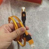 万级 WANJEED 七类网线纯铜 CAT7类万兆-编织橙 0.5米