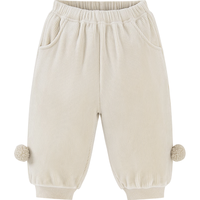 迷你巴拉 MINI BALA 女童儿童裤子加绒加厚秋冬宝宝长裤泡泡裤 浅卡其50311 120