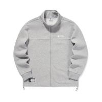 鸿星尔克卫衣男外套长袖保暖加厚运动服拉链立领开襟卫衣开衫51224301033 亮浅花灰 L