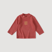 巴厘小猪（BALIPIG）女童打底衫春秋宝宝上衣男童冬季保暖内衣半高领内搭秋衣儿童T恤 嫣红 80 cm