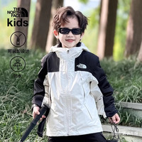 北面童装男女儿童抓绒三合一冲锋衣两件套防水外套户外25新|8AKB QLI/沙丘白 140 (M) 适合131-140cm