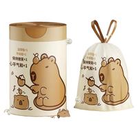 免撕抽绳垃圾袋卡皮巴拉宿舍自动收口办公室加厚家用厨房清洁袋子