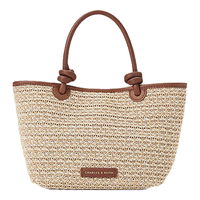 CHARLES&KEITH24夏季新品绳结手提菜篮子斜挎托特包女CK2-30271346 M