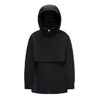 波司登（BOSIDENG）冬季女羽绒服设计师款一手长抽绳收腰设计英伦休闲风衣B00146256 黑藏青5295 160/84A