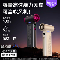 睿量 手持风扇无刷高速小风炮便携充电风扇户外多功能吸吹两用车载除尘白色