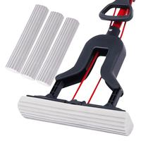 vileda 微力达 胶棉拖把家用一拖净对折式免手洗挤水海绵拖把懒人吸水地拖 盈巧型胶棉拖