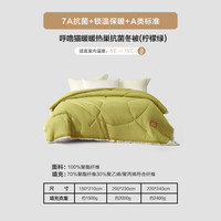 水星家纺【限时秒杀】被子被芯 A类亲肤锁温保暖 单双人秋冬加厚保暖被子 冬被【针织磨毛面料&A类】绿色 220x240cm(适配1.8米床套件)