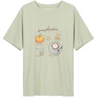 LAGOGO趣味印花纯棉T恤女拉谷谷2025年夏季淡人舒适休闲上衣