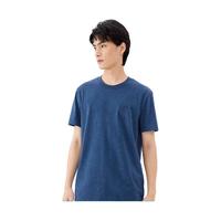 全棉时代（PurCotton）【代言人丁禹兮】男女士抗菌纯棉T恤 深花蓝(男款) L
