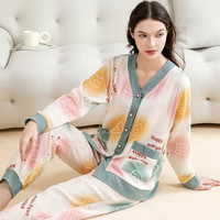 ROVO纯棉月子服睡衣哺乳家居服套装产妇产后喂奶秋季外穿11月