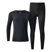 氧心（YANGXIN）保暖套装男女修身高弹贴身保暖衣秋冬打底秋衣秋裤2024 黑色【男款】 L