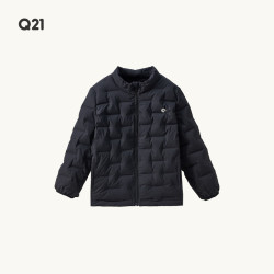 Q21 嘎嘎儿童95白鸭绒立领格子短款羽绒服
