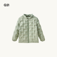 Q21 男女童95白鸭绒立领格子短款羽绒服