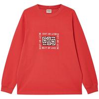 杰克·琼斯（JACK&JONES）25年CNY联名蛇年新年款重磅棉宽松圆领肌理感印花长袖T恤男红色 A06本白色 M 175