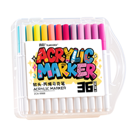 真彩 36色软头丙烯马克笔不透色可叠色小美术儿童可水洗水彩笔幼儿园水性彩色笔ZCA-9988
