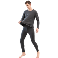超厚470G【含羊毛蚕丝】蓄热绒秋衣裤保暖套装家居服男士内衣