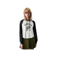 UR2024秋季女装时尚休闲撞色印花连帽长袖T恤UYY440047