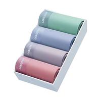 浪莎(LangSha)男士内裤冰丝内裤男夏季轻薄透气冰爽抗菌四角裤平角短裤 混色组合二【4条】 3XL