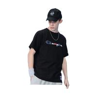  Champion2021新款情侣款男女刺绣草写大Logo短袖圆领T恤 浅灰色 L