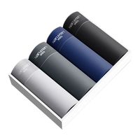 南极人 Nanjiren）男士内裤男平角裤棉4条装中腰u凸男式短裤头四角男内裤  混色 XXXL