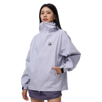 熊猫 户外登山徒步外套男女同款单层冲锋衣6169B 薇紫色,男女同款 S