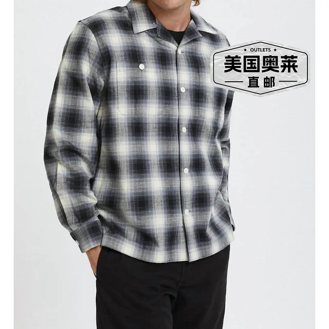 自营filsonElk Heights Camp Shirt In Black/gray Shadow - blac