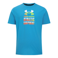 安德玛（UNDERARMOUR）春夏Heatwave Logo男子轻质运动休闲短袖T恤1390164 乙醚蓝452 3XL