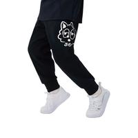 361°童装男童针织长裤秋季小童运动裤男孩亲肤舒适长裤卡通 经典黑 101cm